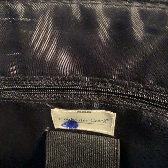 COLDWATER CREEK Laptop Bag Tote Black Faux Leather - Picture 10 of 10